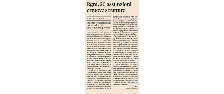 Rgm, 20 assunzioni e nuove strutture